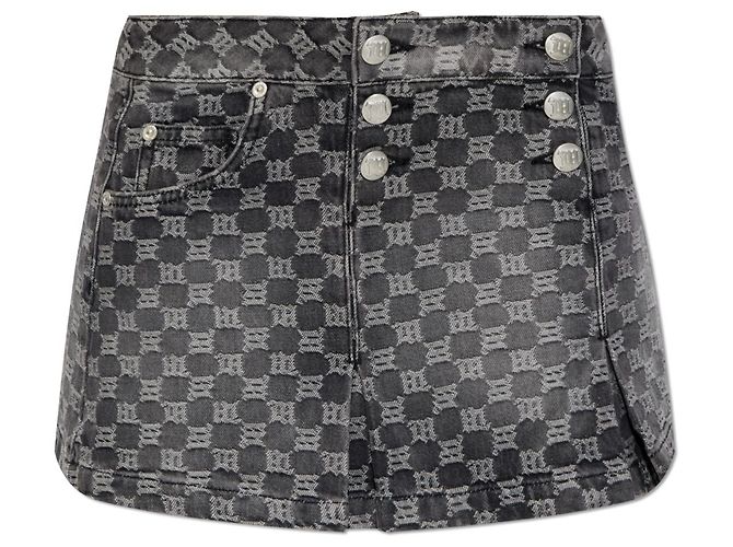 Autre Marque Saia Monogram MISBHV de algodão cinza