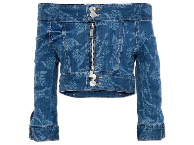Dsquared2 x Vaquera Blue Denim Cropped Jacket