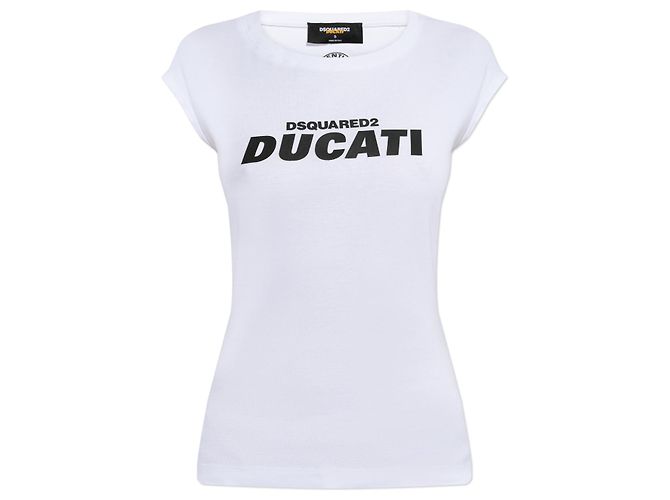 T-shirt in cotone bianca Dsquared2 X DUCATI