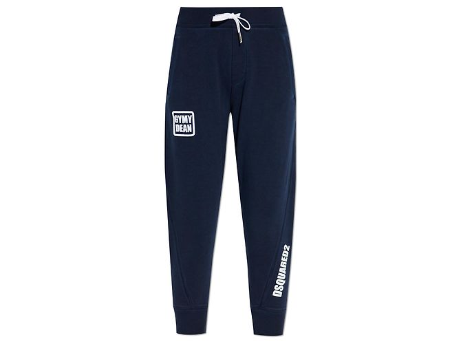 Pantalones de chándal de algodón azul marino Dsquared2
