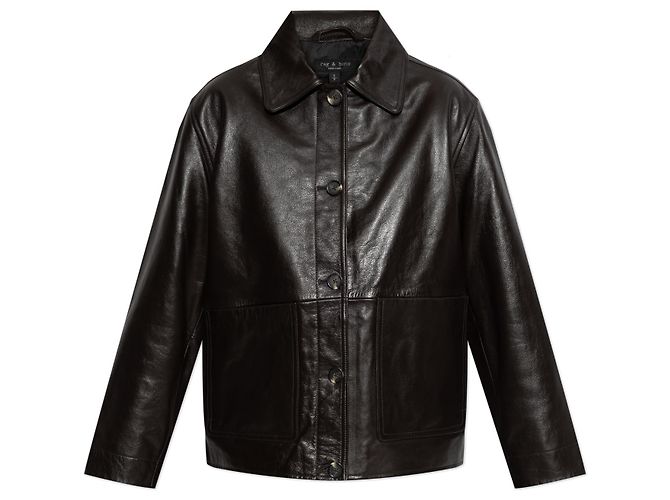 Rag & Bone Brown Leather Boxy Jacket