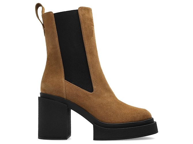 Bottines à plateforme en daim marron Nodaleto