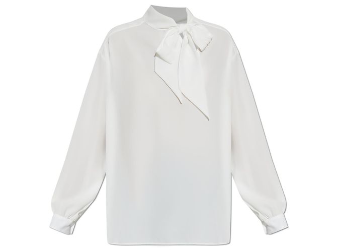 Emporio Armani Top mit dekorativem Bindeband am Ausschnitt