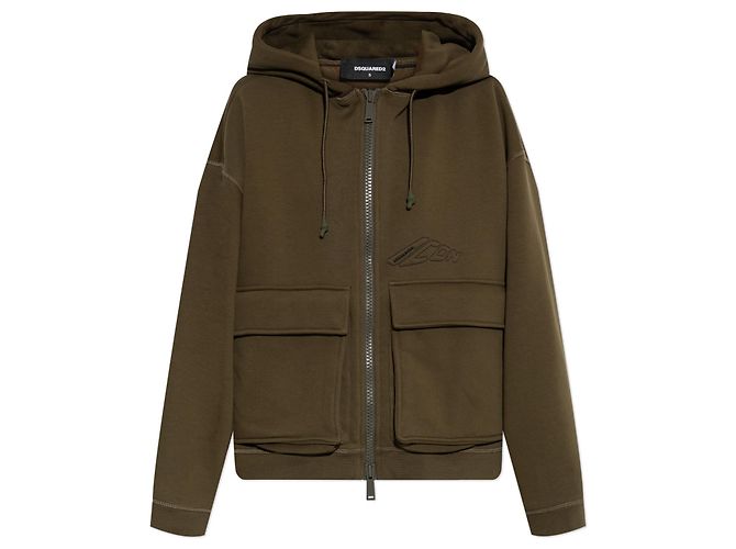 Sudadera con capucha Dsquared2 de algodón verde
