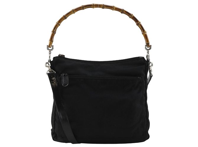 Borsa a tracolla 2way Gucci in nylon e canvas Bamboo