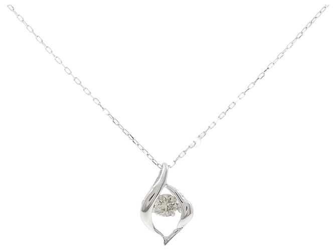 Autre Marque Colar de ouro branco K10 e diamantes