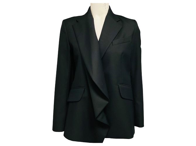Autre Marque WE-AR4 Deep Black Draped Wool Uptown Blazer