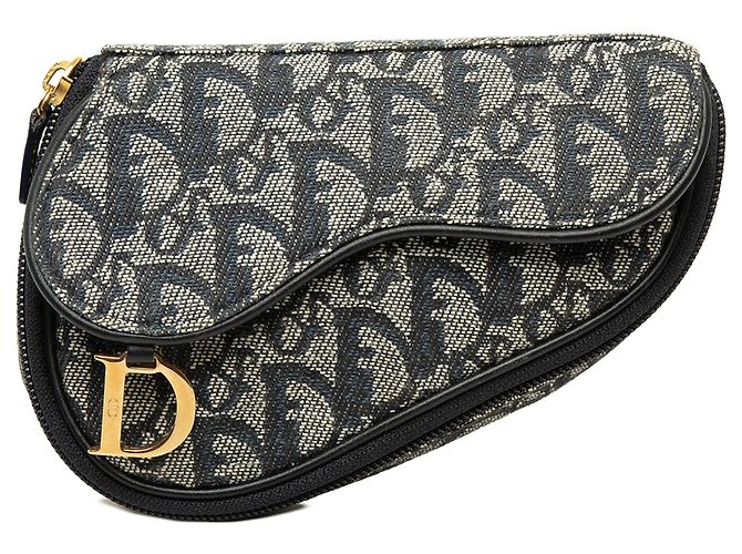 Bolso Saddle Diorissimo de lona azul Dior