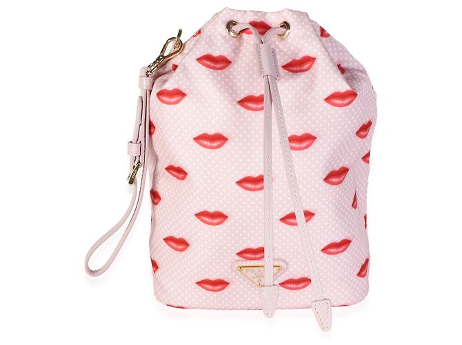 Pouch da polso Prada Re-Nylon Lips Alabaster Pink