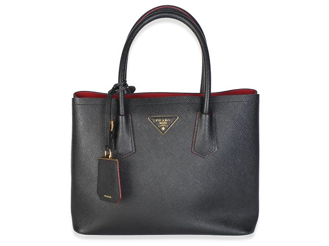 Prada Black Saffiano Medium Double Bag
