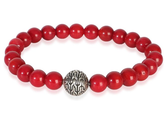 Autre Marque Bracciale John Hardy in argento sterling e perle di corallo