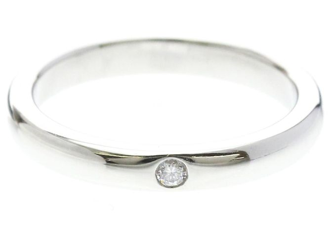 Autre Marque Tiffany Platinbandring mit Diamant