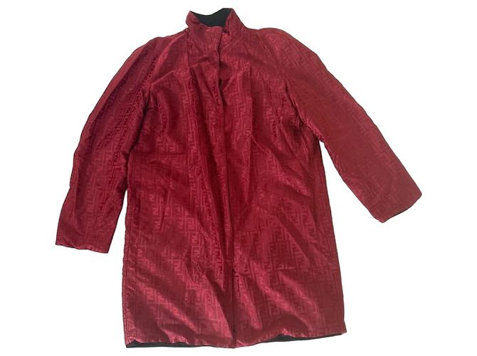 Fendi FF Monogram Red Coat