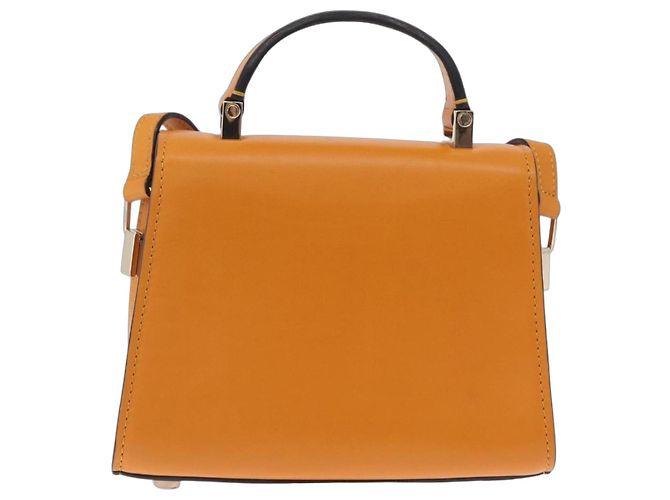 Valextra Micro Igide Handtasche Leder 2way Orange Silver Auth 208395V - Jerrillo