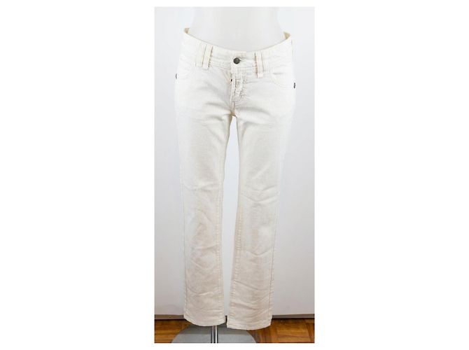 Vaqueros slim de denim blanco Galliano