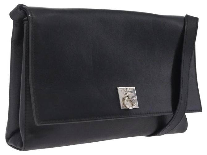 Céline CELINE Shoulder Bag Leather Black Silver