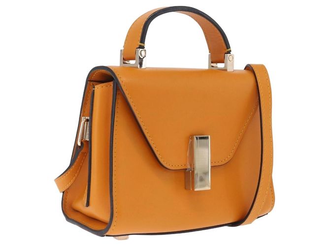Valextra Micro Igide Mala de Mão em Pele 2way Orange Silver