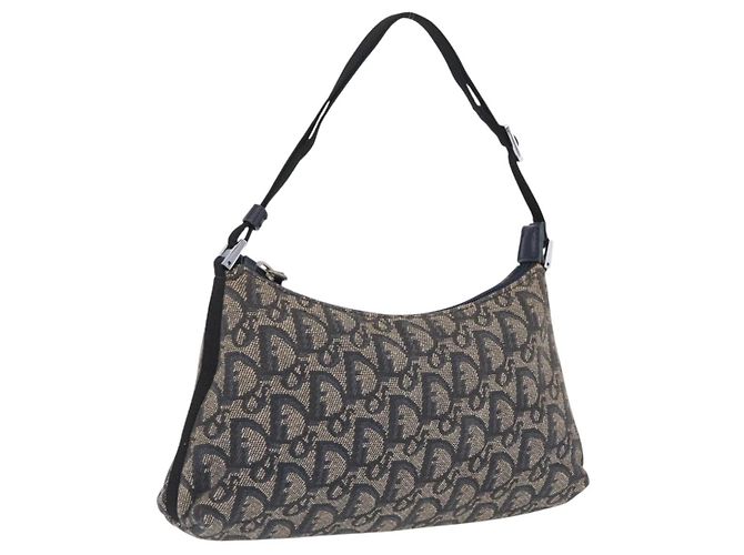 Christian Dior Trotter Canvas Accessory Pouch Navy Silver