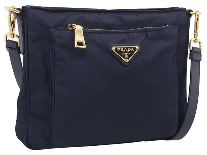 PRADA Sac à épaule Nylon Navy Gold