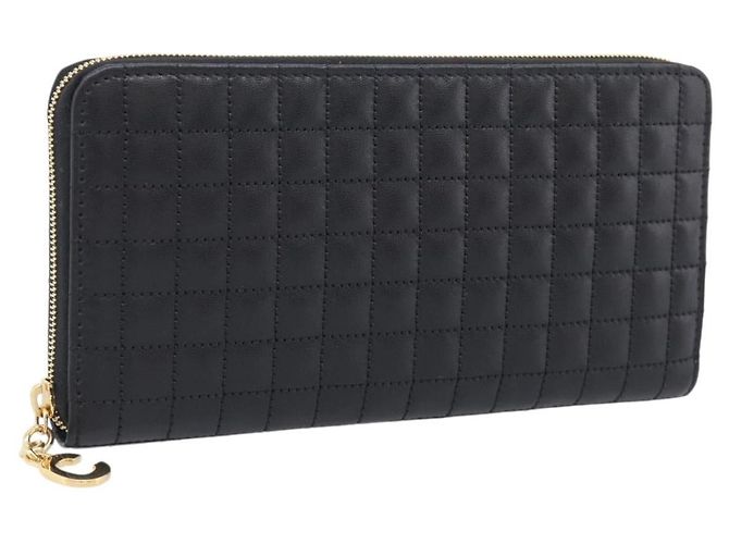 Céline CELINE Long Wallet Leather Gold Black