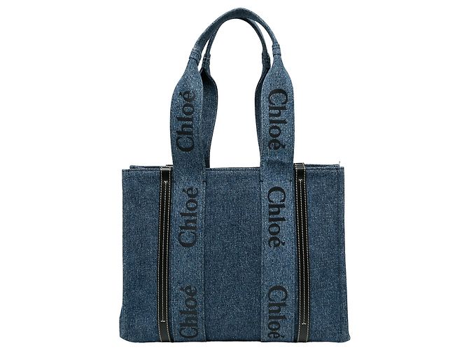Chloé Blue Medium Denim Woody Tote