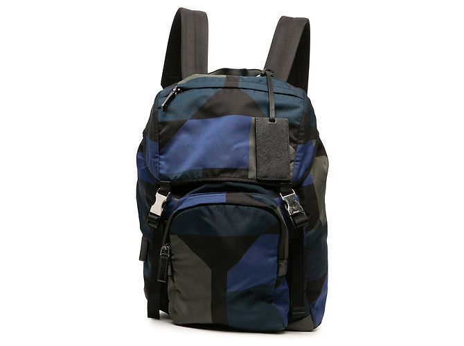 Sac à dos géométrique Prada en Tessuto noir