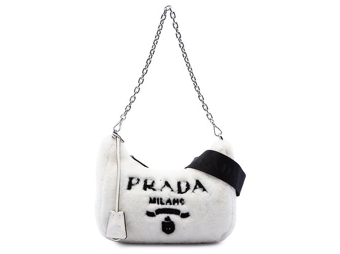 Re-Edition Borsa Prada Re Edition 2005 Mini in spugna bianca