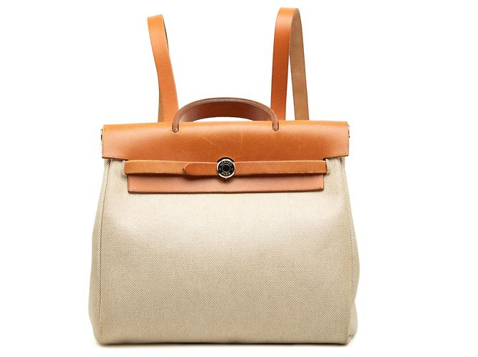 Hermès Beige Toile Herbag Backpack PM