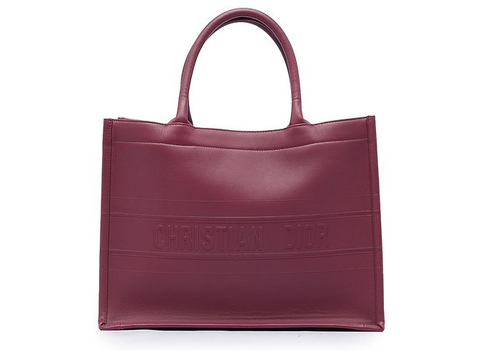Dior Book Tote Medium de piel grabada roja