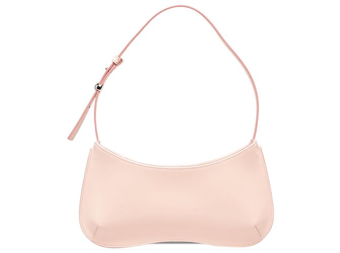 Bolsa de ombro Le Bisou Jacquemus em couro de bezerro liso rosa