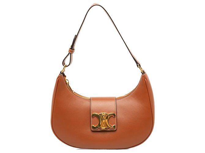 Céline Borsa a tracolla Celine Ava Triomphe in pelle di vitello liscia marrone Medium