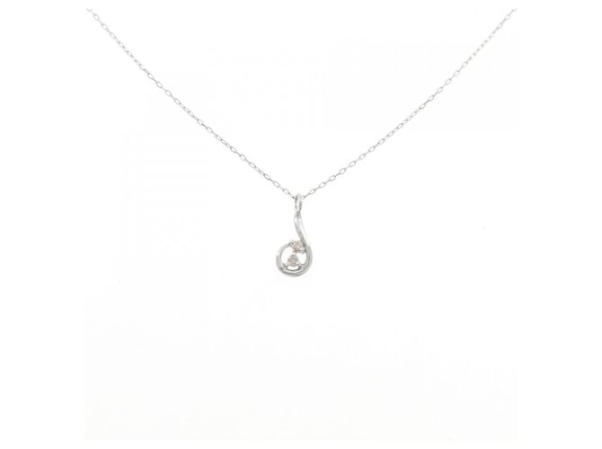 Autre Marque Collar de oro blanco K10 y diamantes