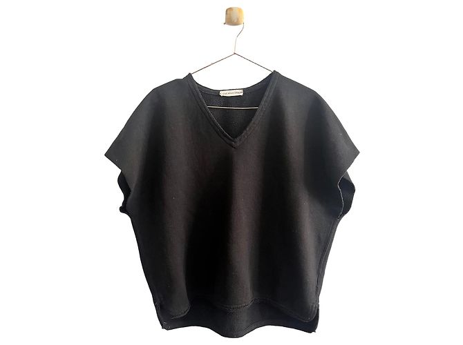 Isabel Marant Etoile Top de algodón cepillado negro Isabel Marant Étoile