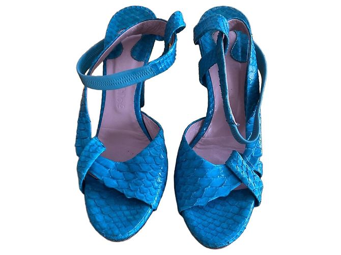 Chloé Blue python heel sandals