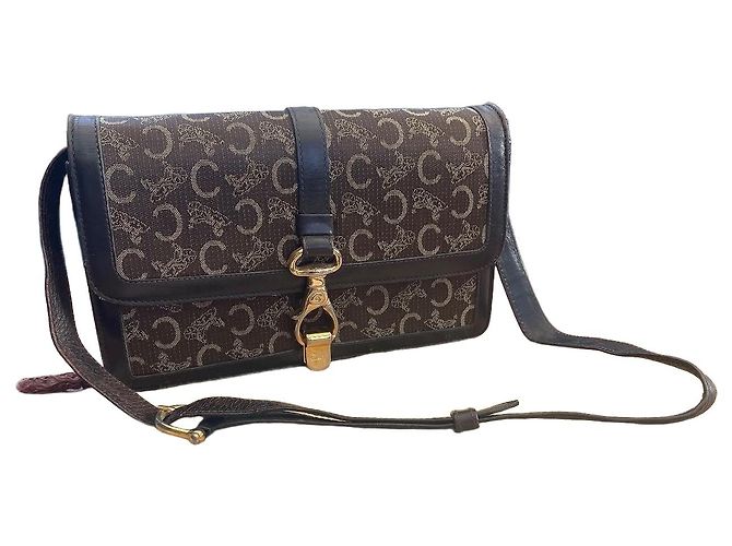 Céline CELINE Sacoche Monogramme Cuir Marron