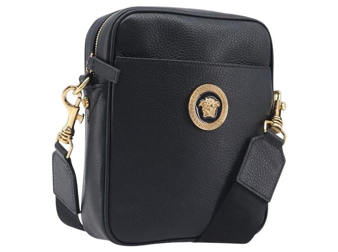 VERSACE Shoulder Bag Leather Black Gold Auth BA16708A - Jerrillo