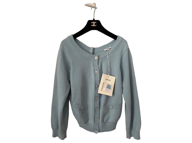 Chanel Damen-Cardigan hellblau aus Kaschmir
