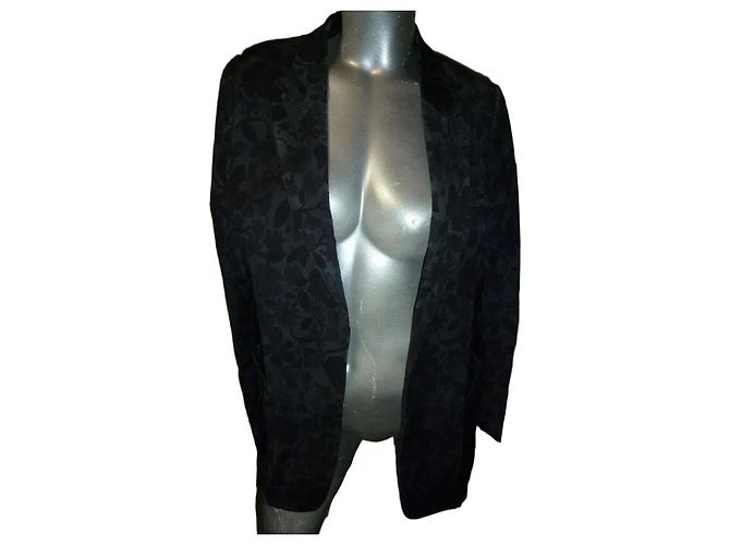 Fay Grey wool blazer with floral pattern