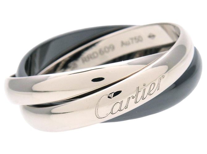 Cartier Trinity 18K White Gold & Black Ceramic Medium
