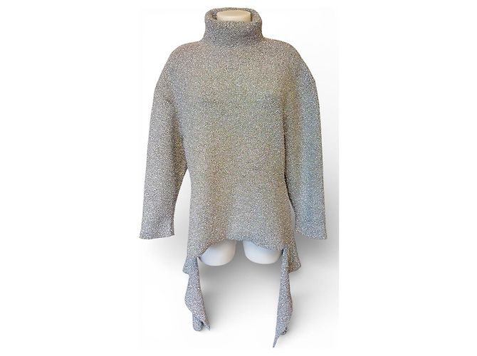 BALENCIAGA - Metallic Deconstructed Sweater - Maglione