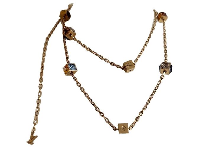 Collana Louis Vuitton Cube Strass Dorata