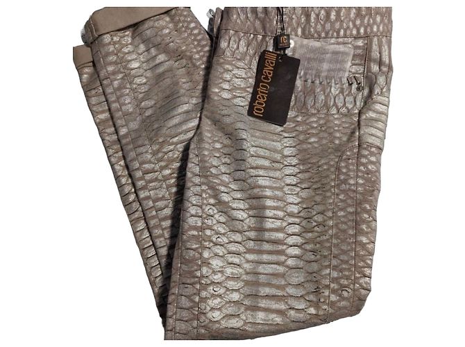Jeans com estampado de píton Roberto Cavalli