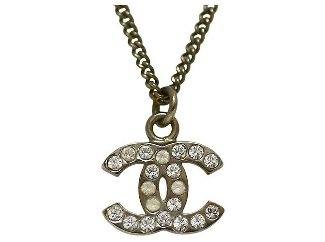 Collana Chanel Argento con Strass