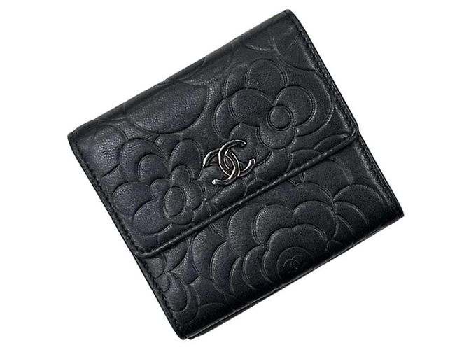 Chanel Black Lambskin Tri-fold Wallet