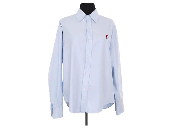 Camicia Ami in cotone blu XXS
