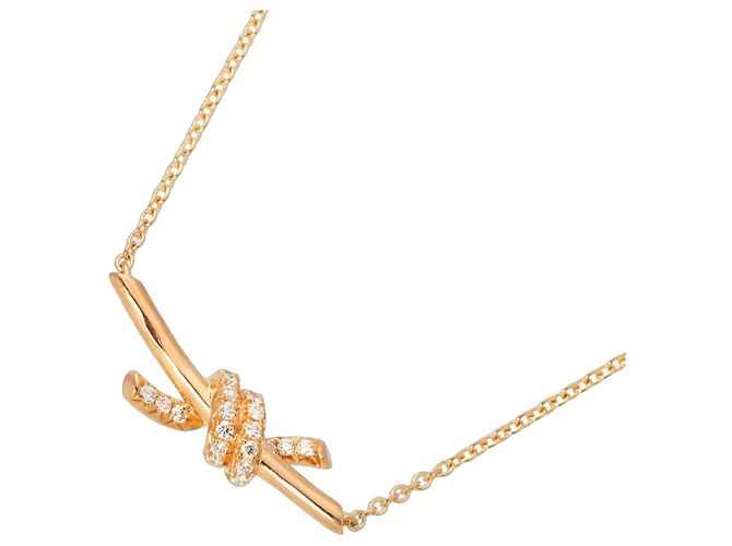 Autre Marque Collier Knot Tiffany & Co. avec diamants en or rose