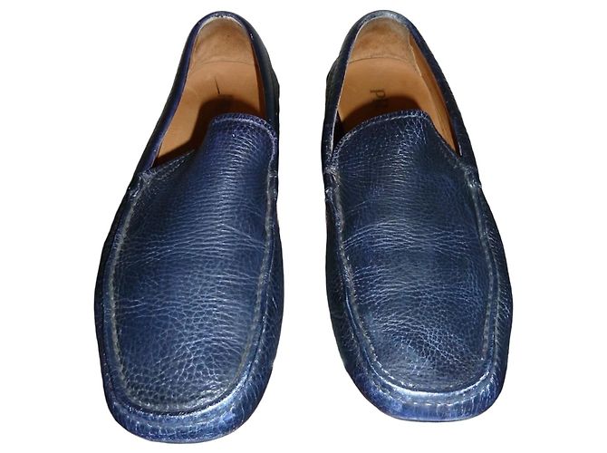 Prada Mocassini in Pelle Blu
