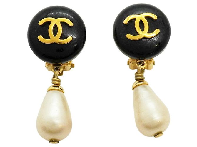 Orecchini a clip Chanel Nero e Oro