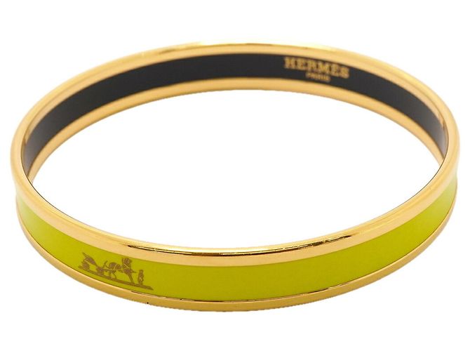 Hermès Bracciale Cloisonné Hermes Oro e Verde
