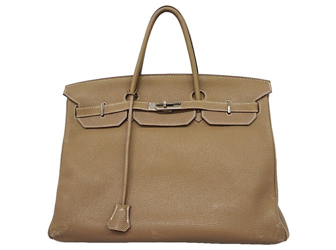 Hermès Porte-documents en cuir Taupe